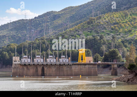 Centrale idroelettrica in manutenzione Foto Stock