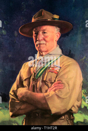 Lord Baden-Powell, 1929. Il tenente generale Robert Stephenson Smyth Baden-Powell, 1° barone Baden-Powell (1857-1941), ufficiale dell'esercito britannico, scrittore, fondatore e primo capo scout del movimento mondiale Scout. Baden-Powell ha scritto le prime edizioni di Scouting for Boys, che è stata un'ispirazione per il movimento Scout. Foto Stock