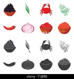 Il caviale,onion,crab,l'aneto pepe,ketchup,Black,verdura,frutti di mare,verde,rosso,salsa,osetra,verde,guscio,freschi,chili,mature,il pomodoro, pesce,foglie,mare,aromaterapia,cuoco,succhi di frutta,salmone, menu, crostacei,botanica,hot,gusto,prodotto organico,,cottura,cibo,sapori,seasonin,l'ingrediente,spezie,aroma,impostare,vettore,icona,immagine,isolato,raccolta,design,l'elemento,graphic,segno vettori vettore , Illustrazione Vettoriale