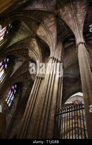 Vedute della Cattedrale di Girona di interni Foto Stock