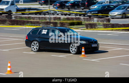 Autoslalom Sajmski 2019 - BMW 320d E90 Foto Stock