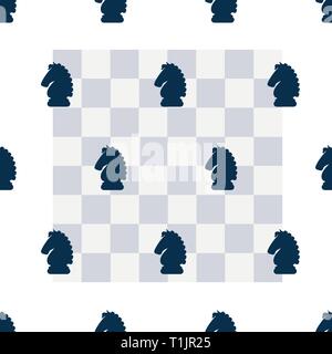 Knight & scacchiera perfetta configurazione della scheda sfondo Illustrazione Vettoriale