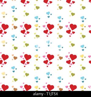 Cuore forme di combinazione di pattern in gruppi & combinazioni facendo disegni geometrici & wallpaper schemi di stile Illustrazione Vettoriale