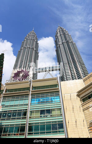 Il centro cittadino di Kuala Lumpur, KLC, Torri Gemelle Petronas Malaysia Foto Stock