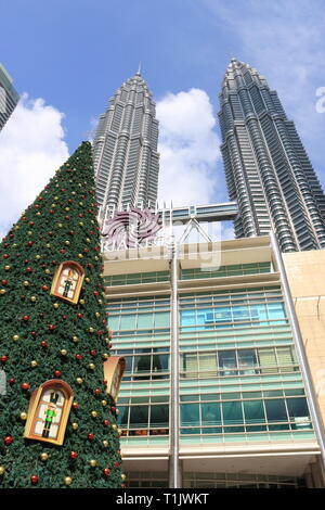 Il centro cittadino di Kuala Lumpur, KLC, Torri Gemelle Petronas Malaysia Foto Stock