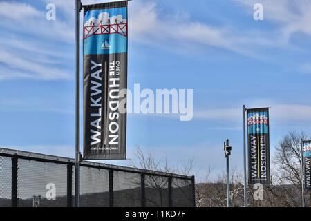 Vista del fiume Hudson da Poughkeepsie, New York Foto Stock