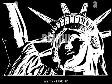 L'americano Liberty statua icona illustrazione vettoriale Illustrazione Vettoriale