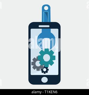 Telefono cellulare riparazione icona vettore Illustrazione Vettoriale