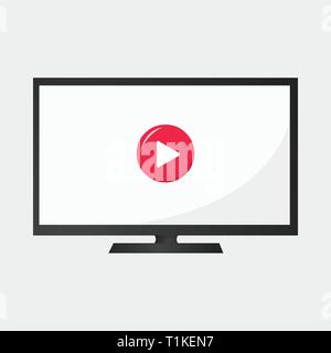 Tv vettore icona Riproduci illustrazione Illustrazione Vettoriale