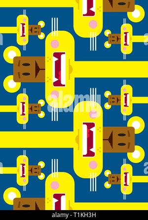 Cartoon carino Leonessa Pattern Illustrazione Vettoriale