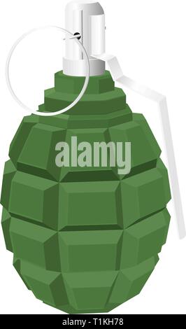 Il verde militare granata. Vettore 3d illustrazione isolato Illustrazione Vettoriale