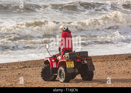 La vita di protezione sulla moto Quad Foto Stock