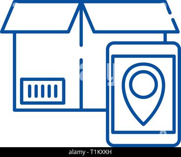 Il numero di tracking icona linea concept. Il numero di tracking piatto simbolo del vettore, segno, illustrazione di contorno. Illustrazione Vettoriale
