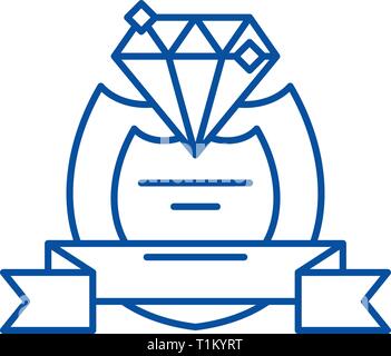 Cliente Vip line icona concetto. Cliente Vip piatto simbolo del vettore, segno, illustrazione di contorno. Illustrazione Vettoriale