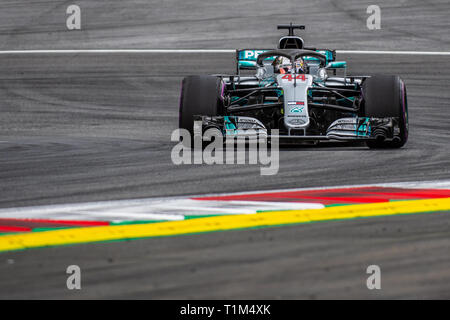 Spielberg/Austria - 06/29/2018 - #44 Lewis Hamilton (GBR) nella sua Mercedes W09 nel corso del PQ1 davanti al 2018 Austrian Grand Prix al Red Bull Ring Foto Stock