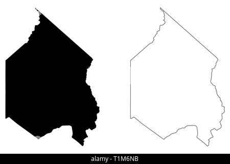 Alpine County, California (contee della California, Stati Uniti d'America,USA, Stati Uniti, US) mappa illustrazione vettoriale, scribble sketch mappa alpina Illustrazione Vettoriale