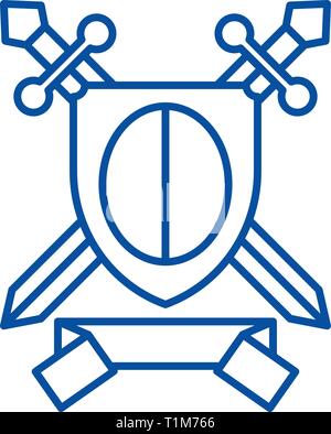 Premio cavalleresco icona linea concept. Premio cavalleresco piatto simbolo del vettore, segno, illustrazione di contorno. Illustrazione Vettoriale