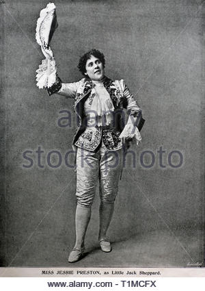Jessie Preston ritratto, stadio attrice, fotografia da 1890s Foto Stock