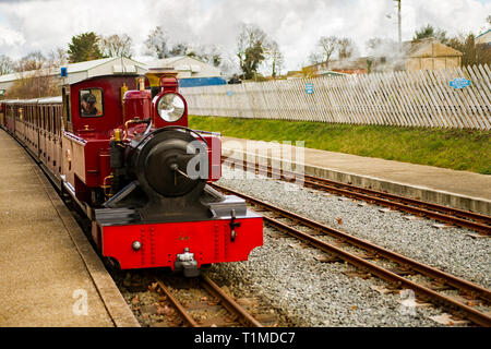 Piccolo treno a vapore sulla bure Valley Railway Foto Stock