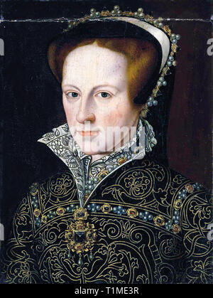 Maria i d'Inghilterra (1516-1558) "Bloody Mary", ritratto a olio su tavola di un artista sconosciuto della scuola inglese dopo Antonis Mor, circa 1569 Foto Stock