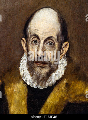 El Greco, Ritratto di un uomo vecchio, il pensiero di essere ritratto di auto, c. 1595 Foto Stock