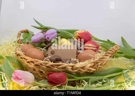 Risorse grafiche sul tema della Pasqua e l'arrivo della primavera Foto Stock