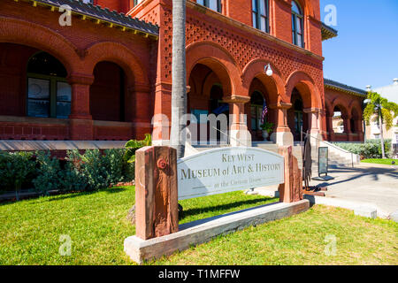 Museo di Arte e Storia a Key West, U.S. città isola, è parte della Florida Keys arcipelago. È anche della Florida punto più meridionale, giacente roug Foto Stock