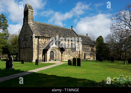 Chiesa parrocchiale di San Giovanni Battista, Adel, Leeds, West Yorkshire, Inghilterra, Regno Unito Foto Stock