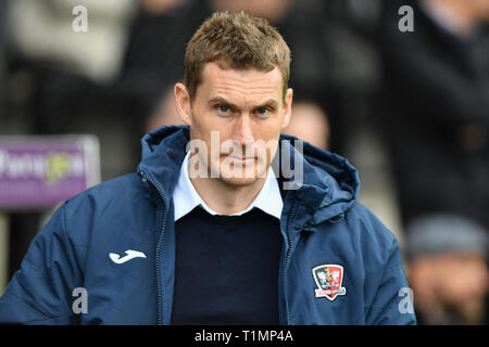 Il 23 marzo 2019 , Meadow Lane, Nottingham, Inghilterra; Sky scommessa lega due, Notts County vs Exeter City ; Exeter City Manager Matt Taylor Jon credito Hobley/news immagini Foto Stock