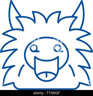 Fairy monster icona linea concept. Fairy monster piatto simbolo del vettore, segno, illustrazione di contorno. Illustrazione Vettoriale