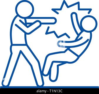 Lotta icona linea concept. Lotta piatto simbolo del vettore, segno, illustrazione di contorno. Illustrazione Vettoriale