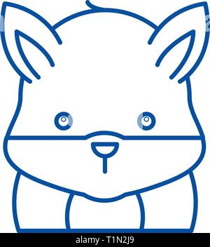 Funny hamster icona linea concept. Funny hamster piatto simbolo del vettore, segno, illustrazione di contorno. Illustrazione Vettoriale