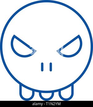 Ghost gli Emoji icona linea concept. Ghost gli Emoji piatto simbolo del vettore, segno, illustrazione di contorno. Illustrazione Vettoriale