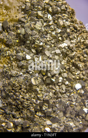 Minerale di pirite closeup Foto Stock