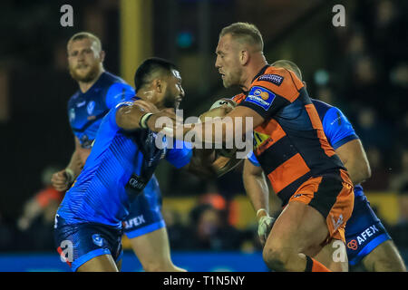 Xxii Marzo 2019 , Mend-a-tubo Jungle, Inghilterra; Betfred Super League, Round 7, Castleford Tigers vs St Helens ; Liam watt di Castleford Tigers Credito: Craig Milner/news immagini Foto Stock