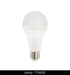 Luce LED lampadine, isolata. Incandescente luce a led di sfondo bianco. Foto Stock
