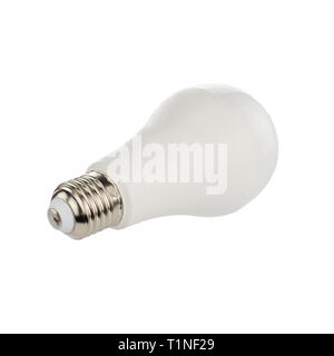 Incandescente luce a led di sfondo bianco. Luce LED lampadine, isolata. Foto Stock