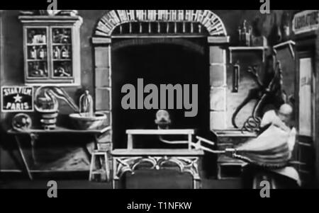 Il gonfiaggio di un uomo di testa vintage Foto Stock