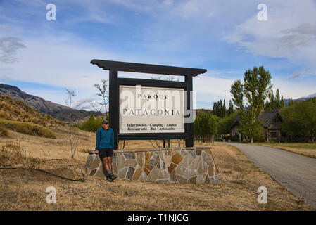 Ingresso alla Patagonia Parco Nazionale, Aysen, Patagonia, Cile Foto Stock