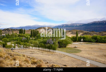 Il Lodge a valle Chacabuco, Patagonia Parco Nazionale, Aysen, Patagonia, Cile Foto Stock