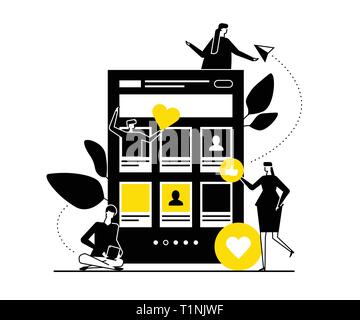 Dating app - piatto stile design illustrazione vettoriale Illustrazione Vettoriale