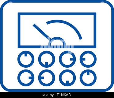 Indicatori misurabili,manometro icona linea concept. Indicatori misurabili,manometro piatto simbolo del vettore, segno, illustrazione di contorno. Illustrazione Vettoriale