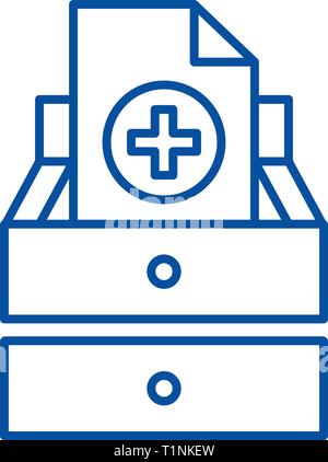 Test Medici icona linea concept. Test Medici piatto simbolo del vettore, segno, illustrazione di contorno. Illustrazione Vettoriale