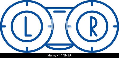 Oftalmologia icona linea concept. Oftalmologia piatto simbolo del vettore, segno, illustrazione di contorno. Illustrazione Vettoriale