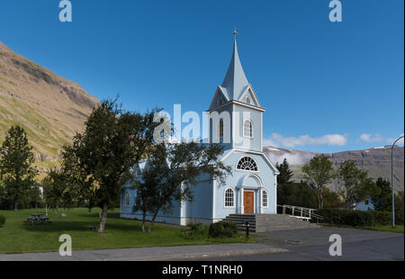 Seyðisfjörður Affitto cityscape in Oriente Islanda Foto Stock