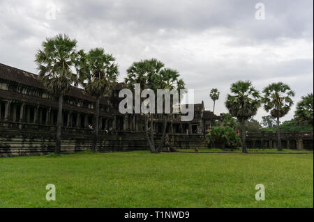 La corte interna di Angkor Wat in Cambogia Foto Stock