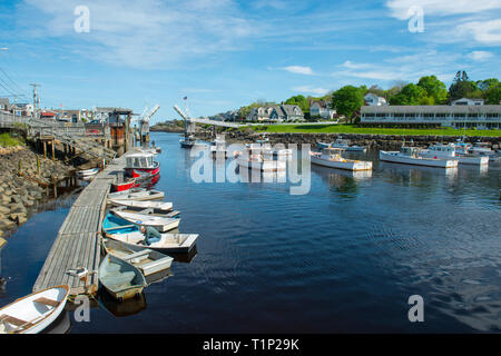 Barca da pesca in Perkins Cove in Ogunquit, Maine, Stati Uniti d'America. Foto Stock