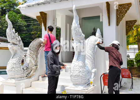 I giovani la pittura di Chiang Mai Foto Stock