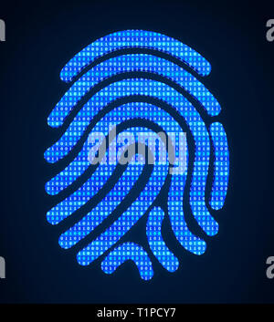 Lettore di impronte biometrico per illustrazione del sistema Foto Stock