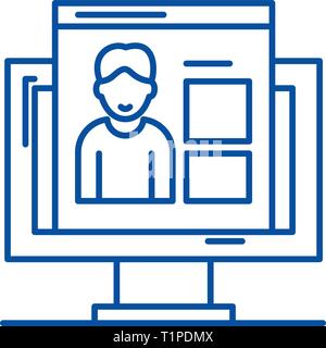 Competenze icona linea concept. Competenze piatto simbolo del vettore, segno, illustrazione di contorno. Illustrazione Vettoriale